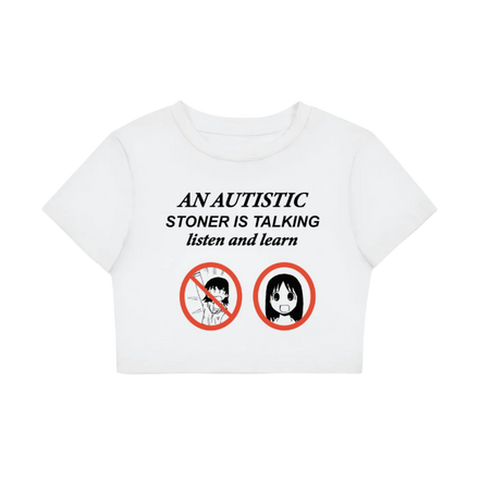 autistic stoner crop tee