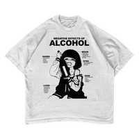 negative effects of alcohol black print shirt