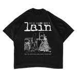 lain computer white print shirt